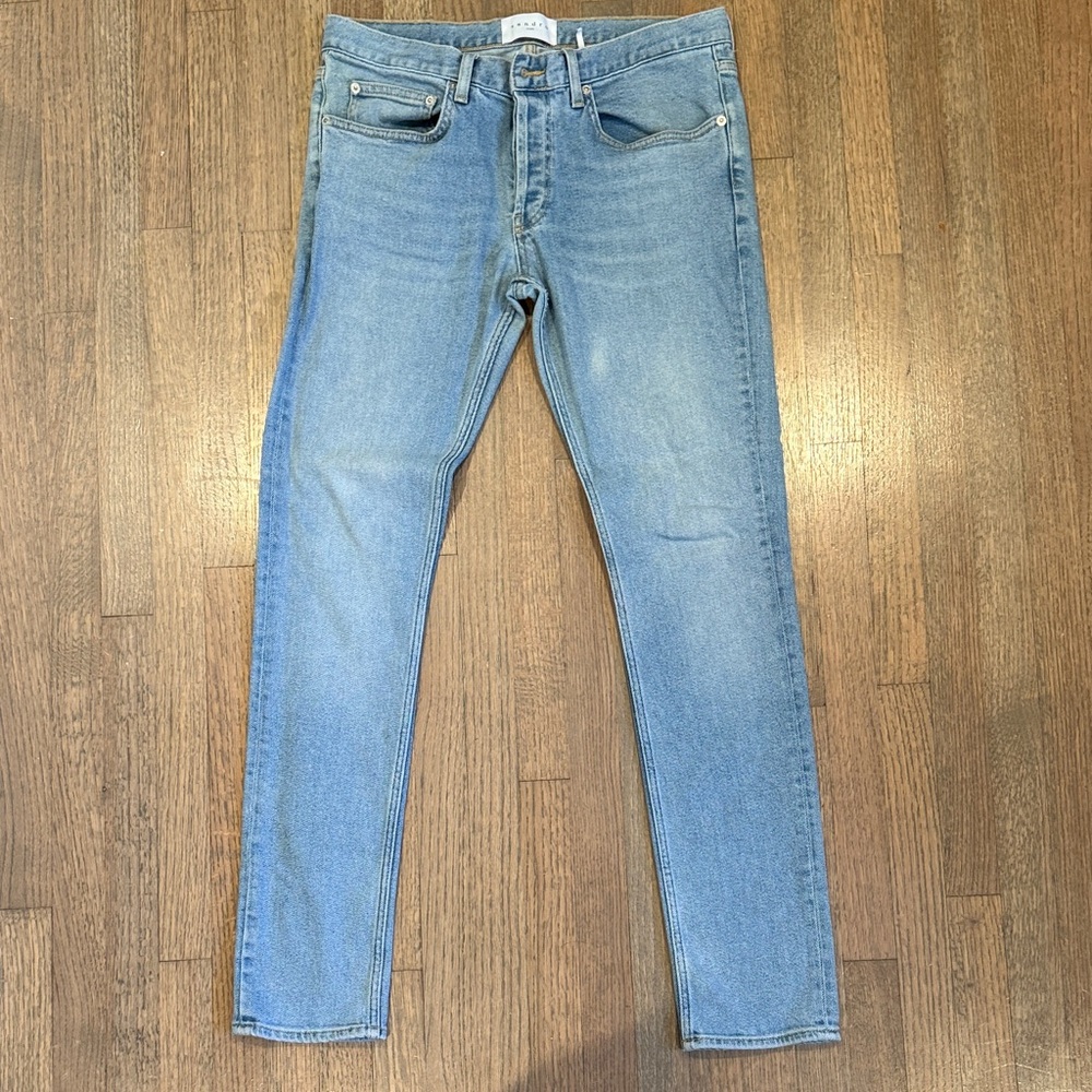 Men's Skinny Jeans in Light Blue Wash - Classic Stretch Denim